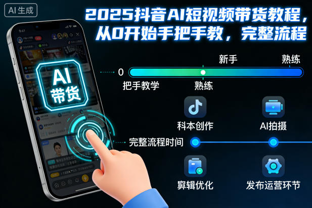 2025抖音AI短视频带货教程,从0开始手把手教,完整流程——生财有道创业项目网-生财有道