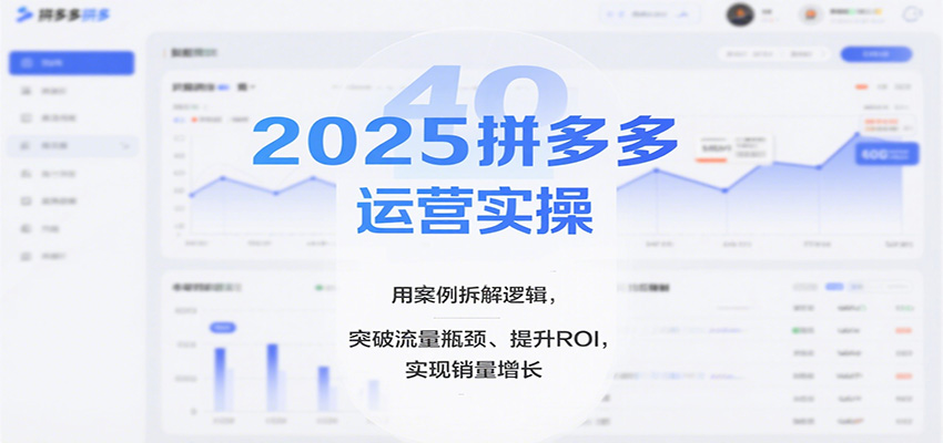 2025拼多多运营实操,用案例拆解逻辑,突破流量瓶颈、提升ROI,实现销量增长(更新)_生财有道创业网-生财有道