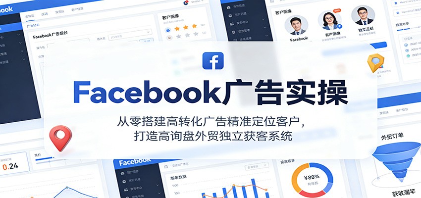 Facebook广告实操，从零搭建高转化广告精准定位客户，打造高询盘外贸独立获客系统_生财有道创业网-生财有道