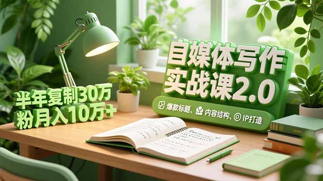 （16734期）自媒体写作实战课2.0，爆款标题、内容结构、IP打造，半年复制30万粉月入10万+_生财有道创业项目网-生财有道