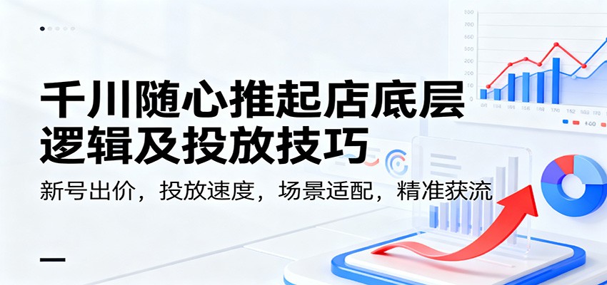 千川随心推起店底层逻辑及投放技巧，新号出价，投放速度，场景适配，精准获流_生财有道创业网-生财有道