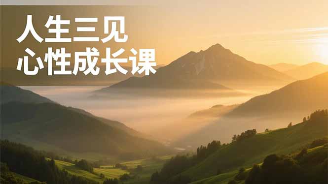 （16897期）人生三见心性成长课，见天地众生自己，搞透人性安顿身心，活出清晰自我，内在富足无价_生财有道创业项目网-生财有道