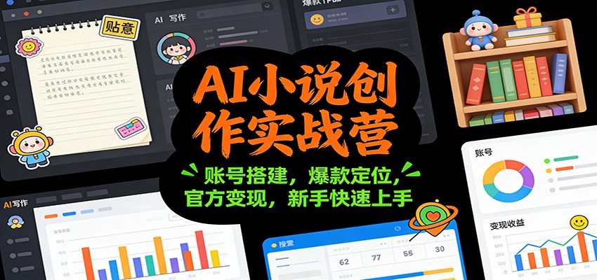 AI小说创作实战营:账号搭建,爆款定位,官方变现,新手快速上手_生财有道创业网-生财有道