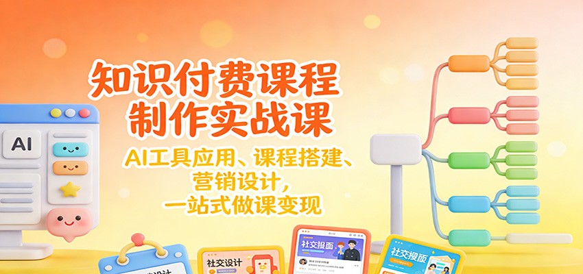 知识付费课程制作实战课：AI工具应用 、课程搭建、营销设计，一站式做课变现_生财有道创业网-生财有道