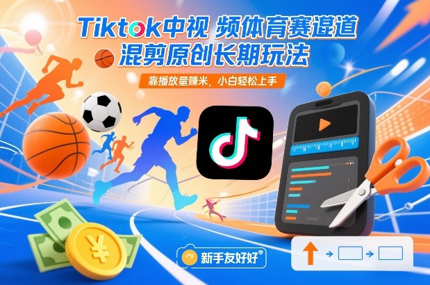 图片[1]-Tiktok中视频体育赛道混剪原创长期玩法，靠播放量賺米，小白轻松上手——生财有道创业项目网-生财有道