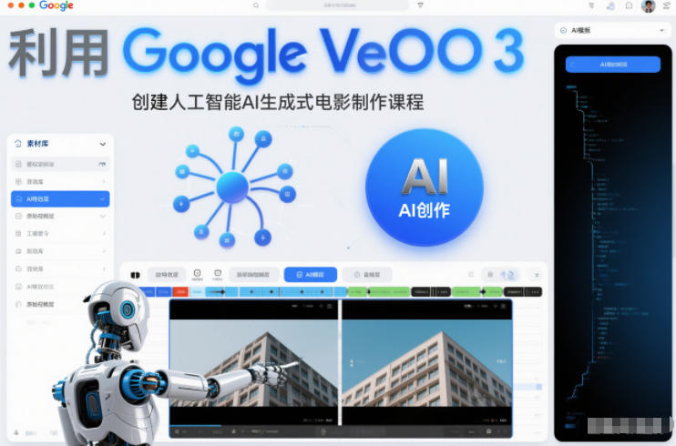 图片[1]-利l用Google Veo 3创建人工智能AI生成式电影制作课程，使用人工智能的力量创建令人惊叹的视频——生财有道创业项目网-生财有道