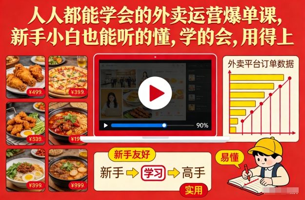 人人都能学会的外卖运营爆单课，新手小白也能听的懂，学的会，用得上——生财有道创业项目网-生财有道