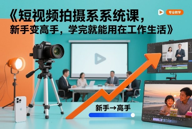 短视频拍摄系统课，新手变高手，学完就能用在工作生活——生财有道创业项目网-生财有道