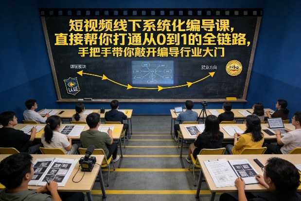 短视频线下系统化编导课，直接帮你打通从0到1的全链路，手把手带你敲开编导行业大门——生财有道创业项目网-生财有道