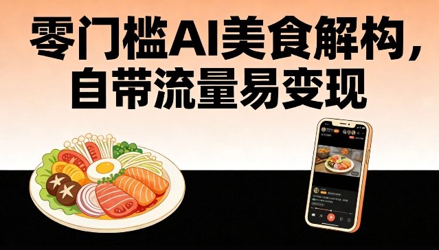 零门槛AI美食解构，自带流量易变现——生财有道创业项目网-生财有道