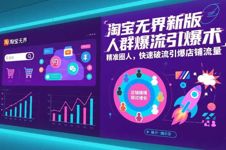 淘宝无界新版人群爆流引爆术，精准圈人，快速破流引爆店铺流量——生财有道创业项目网-生财有道