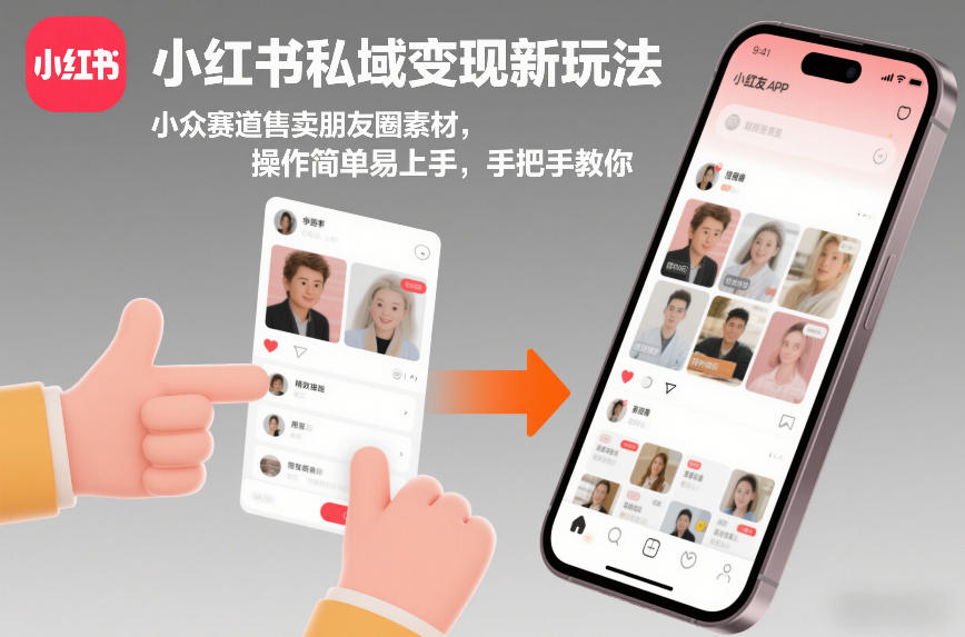 小红书私域变现新玩法，小众赛道售卖朋友圈素材，操作简单易上手，手把手教你——生财有道创业项目网-生财有道