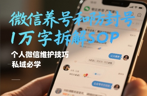微信养号和防封号1万字拆解SOP，个人微信维护技巧，私域必学【文档】——生财有道创业项目网-生财有道