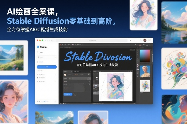 AI绘画全案课，Stable Diffusion零基础到高阶，全方位掌握AIGC视觉生成技能——生财有道创业项目网-生财有道