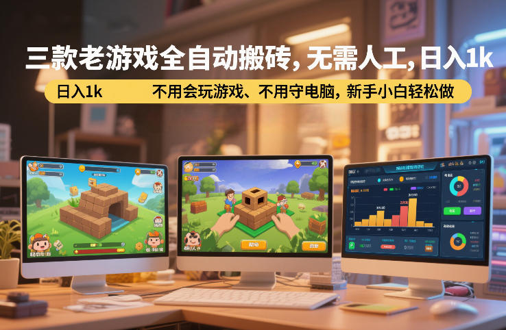 图片[1]-三款老游戏全自动搬砖，无需人工，日入1k，不用会玩游戏、不用守电脑，新手小白轻松做【揭秘】——生财有道创业项目网-生财有道