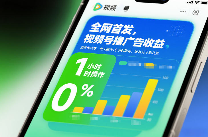 图片[1]-全网首发，视频号撸广告收益，无任何成本，每天操作1个小时即可，收益几十到几张——生财有道创业项目网-生财有道