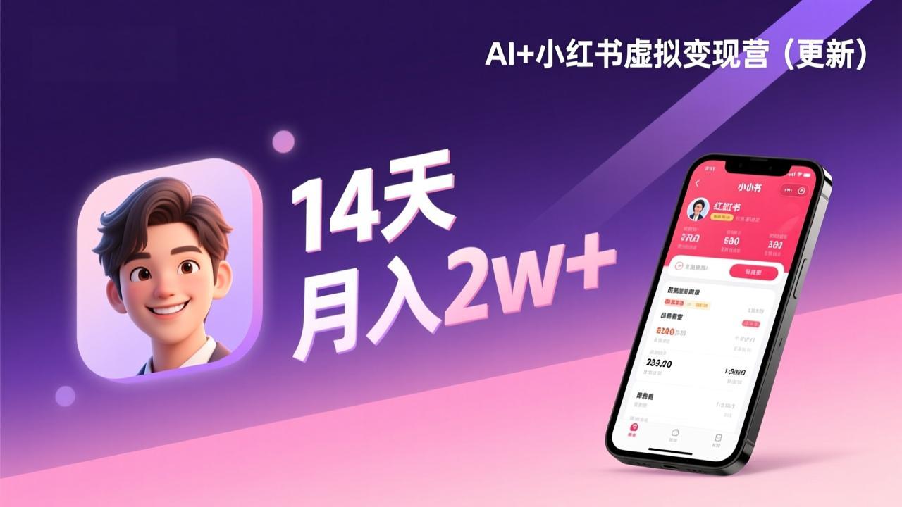 （17275期）AI+小红书虚拟变现营（更新），14天掌握选品、笔记、成交，打造自动化月入2w+事业_生财有道创业项目网-生财有道