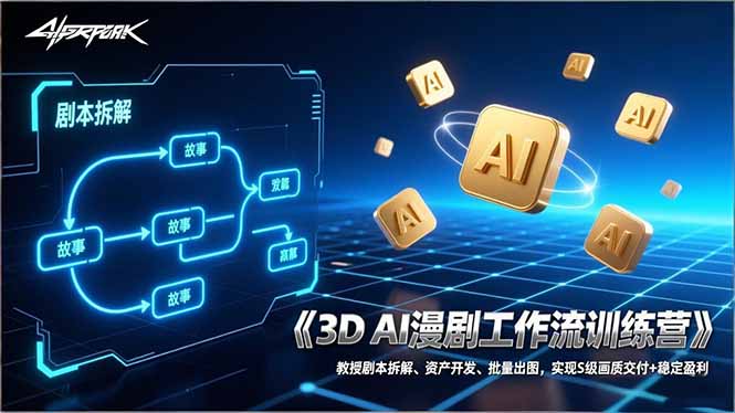 （17276期）3D AI漫剧工作流训练营：教授剧本拆解、资产开发、批量出图，实现S级画质交付+稳定盈利_生财有道创业项目网-生财有道