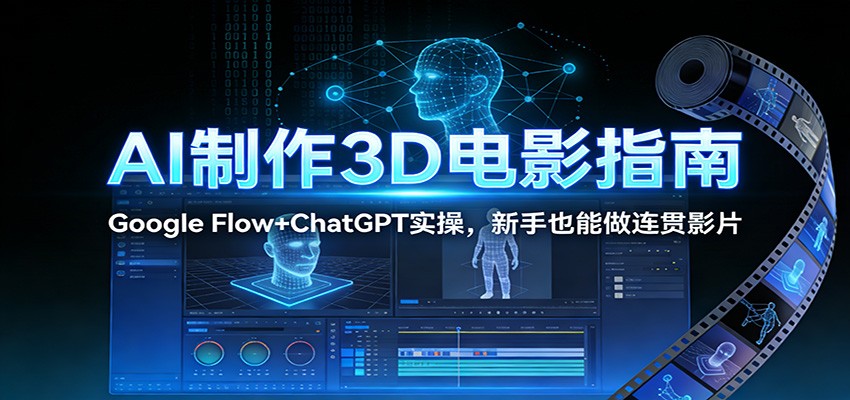 图片[1]-AI制作3D电影指南：Google Flow+ChatGPT实操，新手也能做连贯影片_生财有道创业网-生财有道