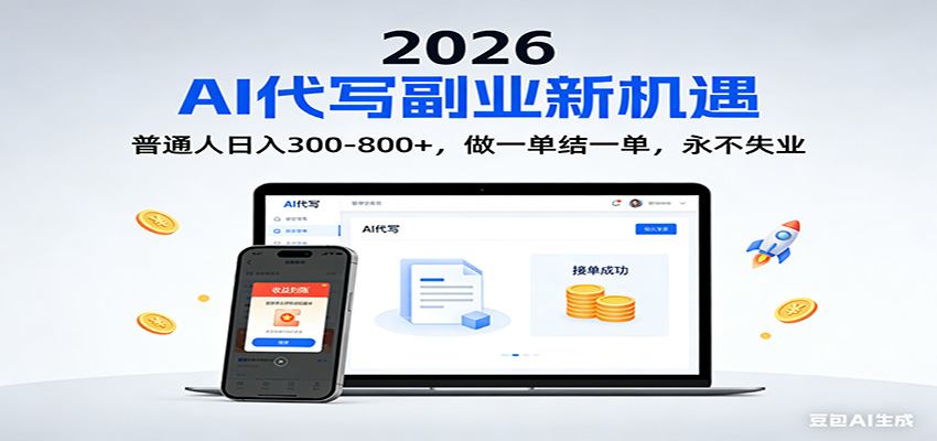 2026 副业首选!AI 代写日入 300-800,普通人0门槛,做一单结一单!_生财有道创业网-生财有道