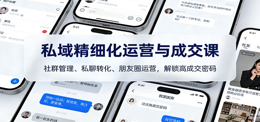 私域精细化运营与成交课:社群管理、私聊转化、朋友圈运营,解锁高成交密码_生财有道创业网-生财有道