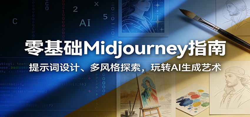 图片[1]-零基础Midjourney指南：提示词设计、多风格探索，玩转AI生成艺术_生财有道创业网-生财有道