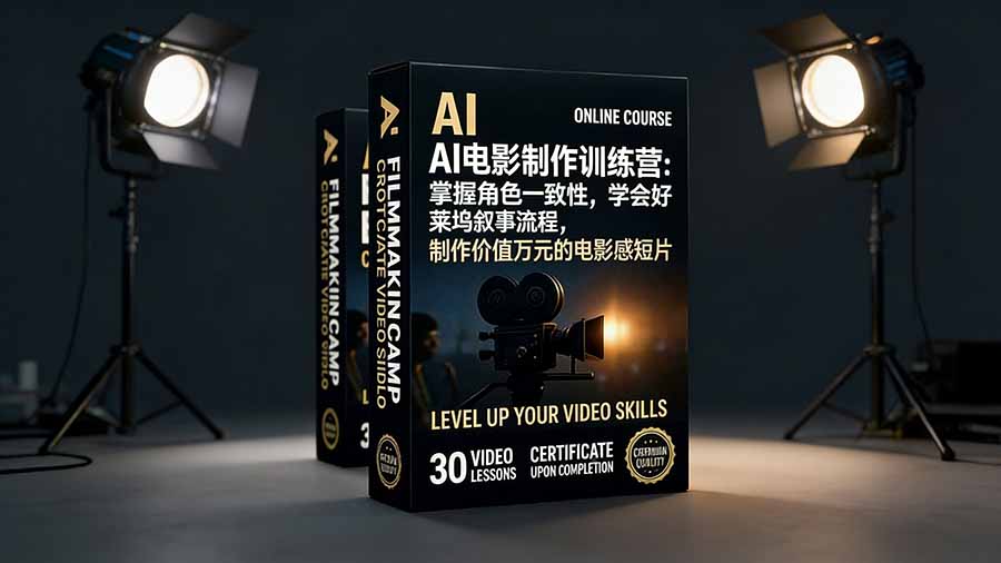 图片[1]-（17223期）AI电影制作训练营：掌握角色一致性，学会好莱坞叙事流程，制作价值万元的电影感短片_生财有道创业项目网-生财有道