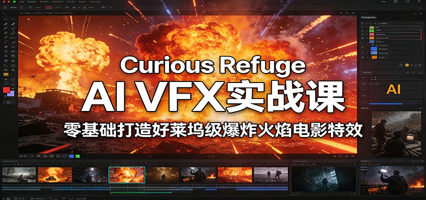 图片[1]-Curious Refuge AI VFX实战课，零基础打造好莱坞级爆炸火焰电影特效_生财有道创业网-生财有道