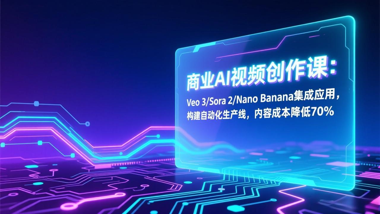 （17070期）商业AI视频创作课：Veo 3/Sora 2/Nano Banana集成应用，构建自动化生产线，内容成本降低70%_生财有道创业项目网-生财有道