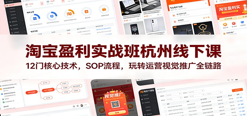 淘宝盈利实战班杭州线下课:12门核心技术,SOP 流程,玩转运营视觉推广全链路_生财有道创业网-生财有道