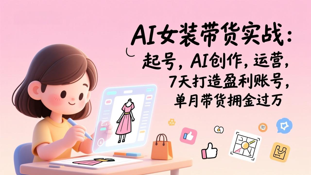 （17088期）AI女装带货实战：起号，AI创作，运营，7天打造盈利账号，单月带货佣金过万_生财有道创业项目网-生财有道