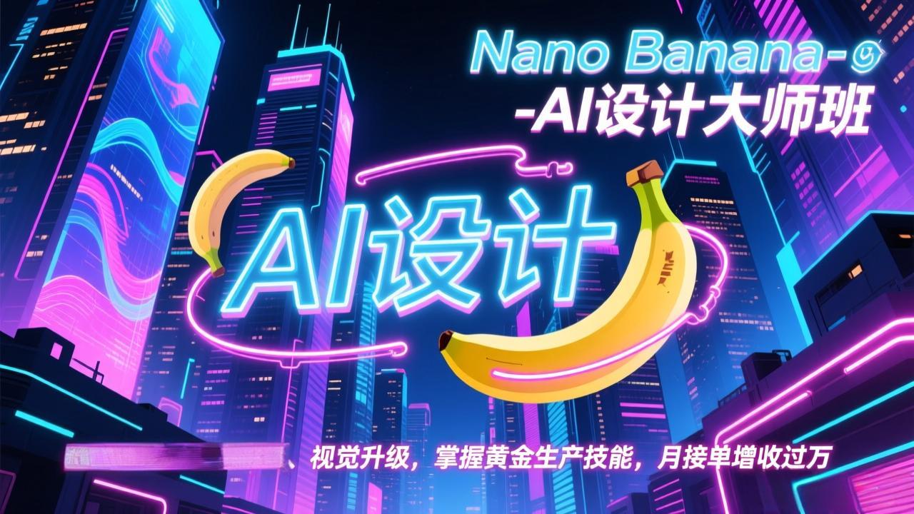 图片[1]-（17141期）Nano Banana-AI设计大师班，修图合成、广告创作、视觉升级，掌握黄金生产技能，月接单增收过万_生财有道创业项目网-生财有道