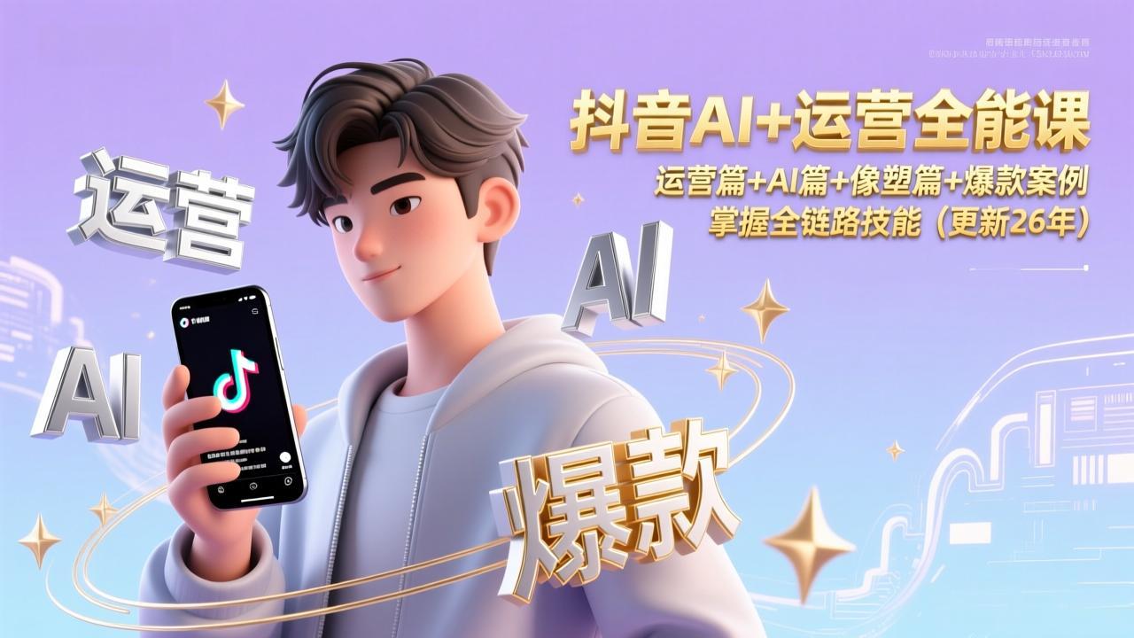 (17078期)抖音AI+运营全能课,运营篇+AI篇+像塑篇+爆款案例,掌握全链路技能(更新26年)_生财有道创业项目网-生财有道