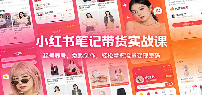小红书笔记带货实战课：起号养号，爆款创作，轻松掌握流量变现密码_生财有道创业网-生财有道
