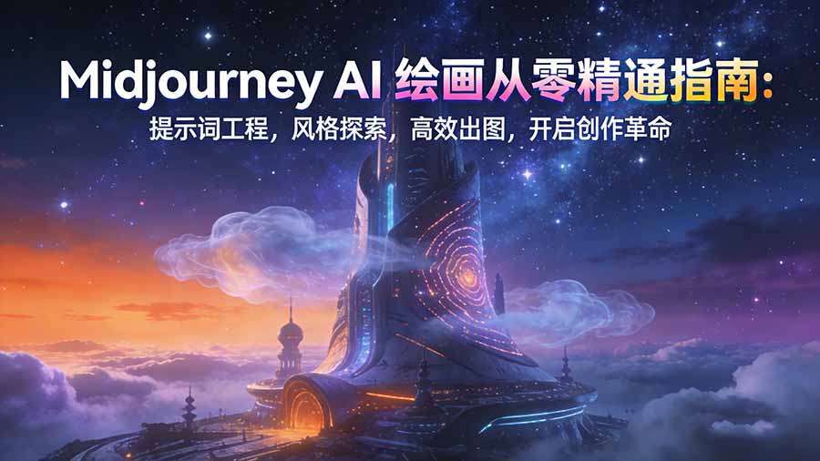 图片[1]-（17118期）Midjourney AI绘画从零精通指南：提示词工程，风格探索，高效出图，开启创作革命_生财有道创业项目网-生财有道