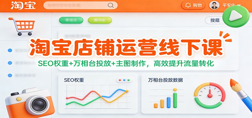 淘宝店铺运营线下课：SEO权重+万相台投放+主图制作，高效提升流量转化_生财有道创业网-生财有道