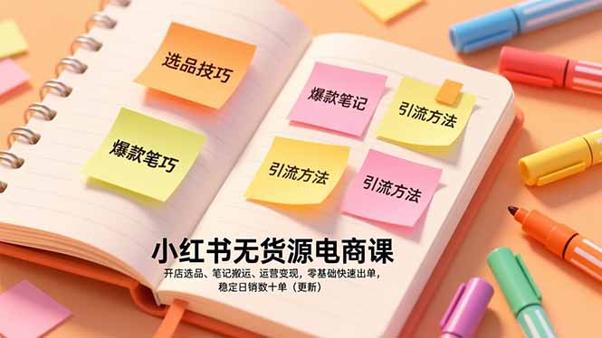 （17018期）小红书无货源电商课，开店选品、笔记搬运、运营变现，零基础快速出单，稳定日销数十单（更新）_生财有道创业项目网-生财有道