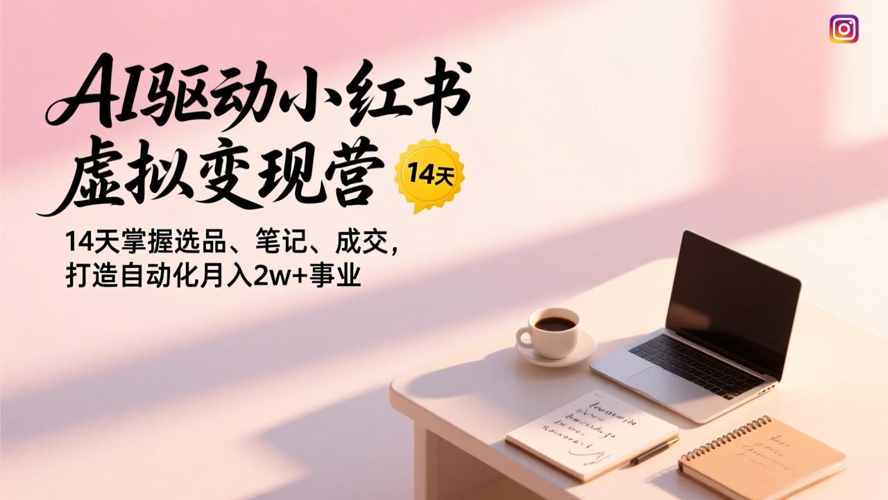 (17204期)AI驱动小红书虚拟变现营,14天掌握选品、笔记、成交,打造自动化月入2w+事业_生财有道创业项目网-生财有道