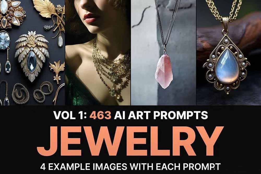 图片[2]-（17272期）460+专业Midjourney珠宝摄影AI提示词+成效果图，戒指/项链/耳环/手链/宝石/及奢侈配饰等全品类_生财有道创业项目网-生财有道