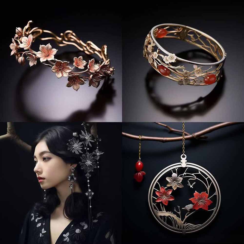 图片[7]-（17272期）460+专业Midjourney珠宝摄影AI提示词+成效果图，戒指/项链/耳环/手链/宝石/及奢侈配饰等全品类_生财有道创业项目网-生财有道