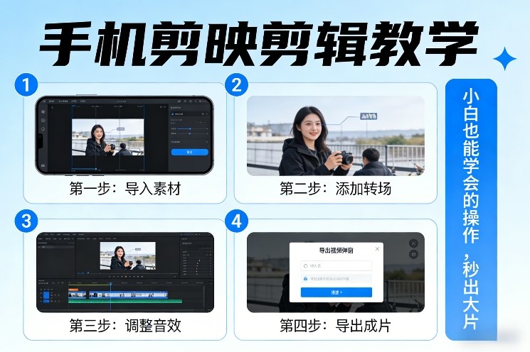 手机剪映剪辑教学，小白也能学会的操作，秒出大片——生财有道创业项目网-生财有道
