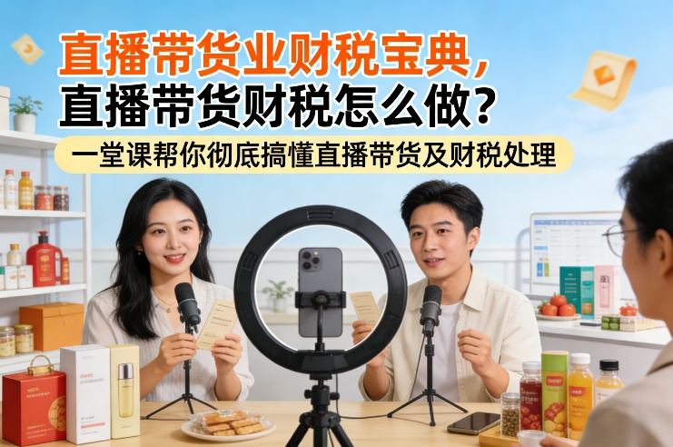 直播带货业财税宝典，直播带货财税怎么做？一堂课帮你彻底搞懂直播带货及财税处理——生财有道创业项目网-生财有道