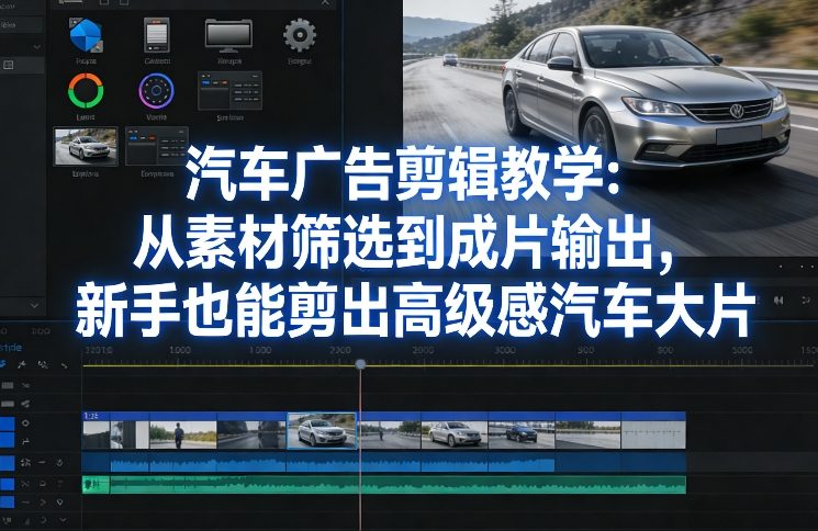 汽车广告剪辑教学：从素材筛选到成片输出，新手也能剪出高级感汽车大片——生财有道创业项目网-生财有道