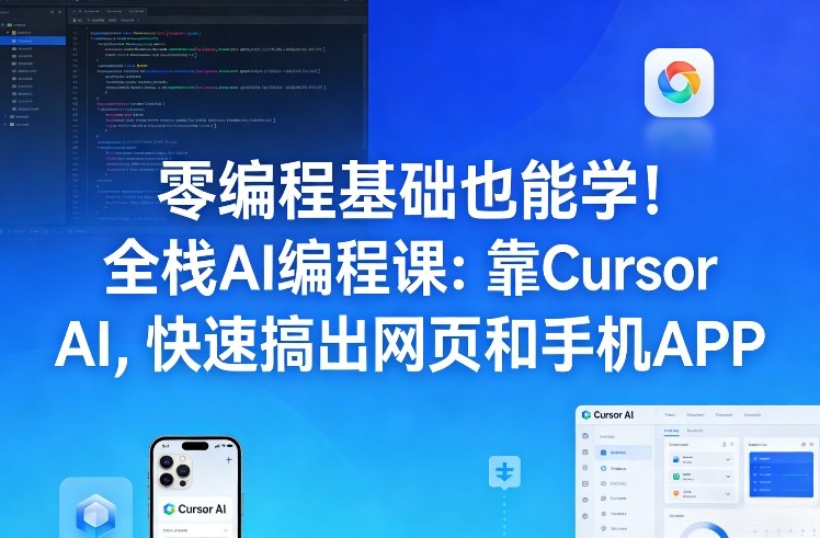零编程基础也能学！全栈AI编程课：靠Cursor AI，快速搞出网页和手机APP——生财有道创业项目网-生财有道