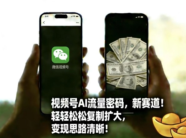 视频号AI流量密码新赛道,轻轻松松复制扩大,变现思路清晰——生财有道创业项目网-生财有道