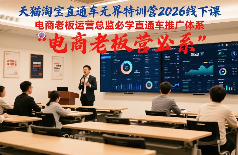天猫淘宝直通车无界特训营2026线下课，电商老板运营总监必学直通车推广体系——生财有道创业项目网-生财有道