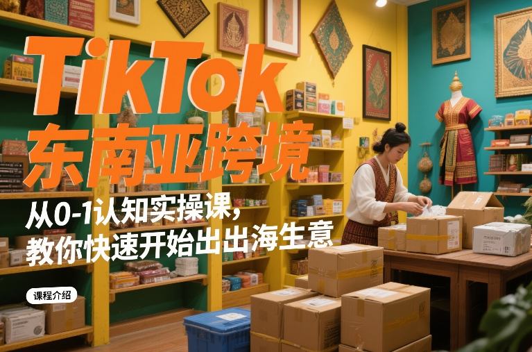 TikTok东南亚跨境从0-1认知实操课,教你快速开始出海生意——生财有道创业项目网-生财有道