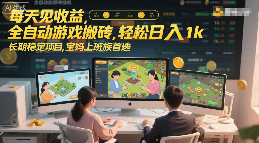 图片[1]-每天见收益，全自动游戏搬砖，轻松日入1k，长期稳定项目，宝妈上班族首选【揭秘】——生财有道创业项目网-生财有道