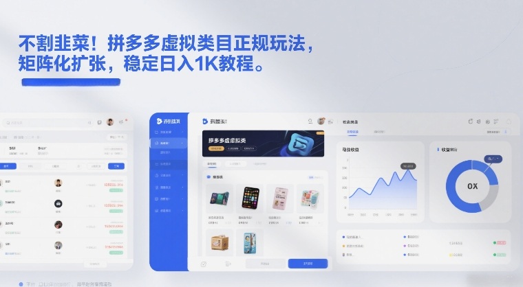 不割韭菜！拼多多虚拟类目正规玩法，矩阵化扩张，稳定日入1K教程【揭秘】——生财有道创业项目网-生财有道