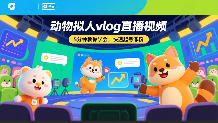 动物拟人vlog直播视频,5分钟教你学会,快速起号涨粉——生财有道创业项目网-生财有道
